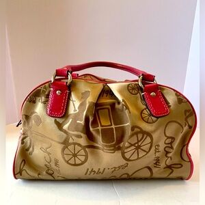 Coach Horse & Carriage 
Jacquard Satchel Handbag Purse